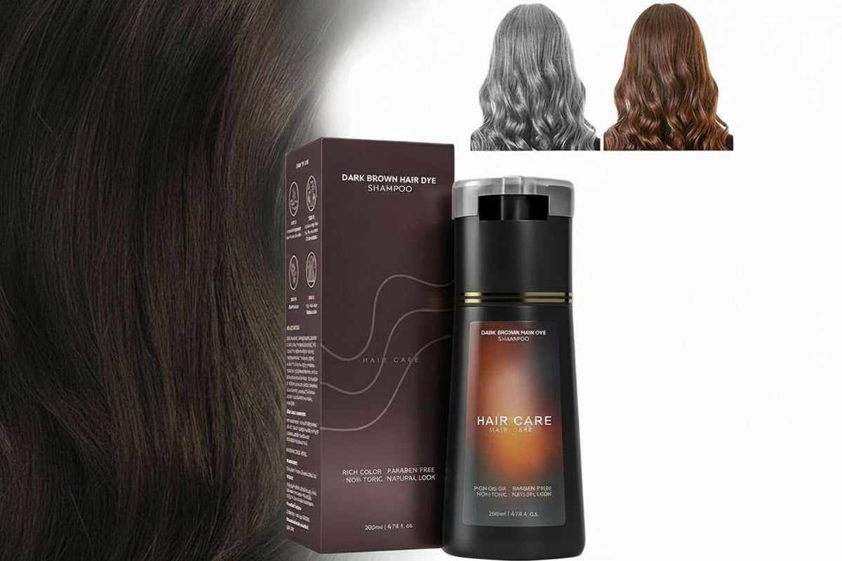 Gray Hair Dye Shampoo – Semi-Permanent Hair Color Treatment for Women and Men with Black, Brown or Purple Shades for Easy At-Home Coverage