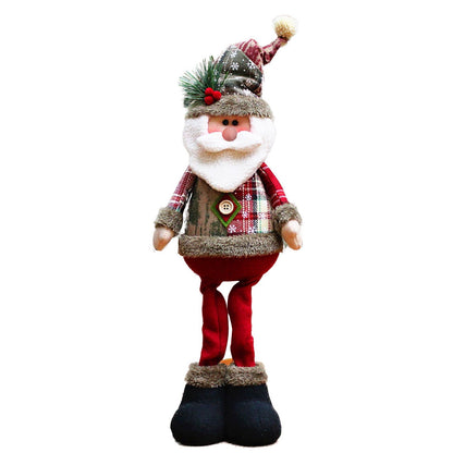 Christmas Standing Doll Set – Santa Snowman Reindeer Holiday Table Decorations for Festive Home Display