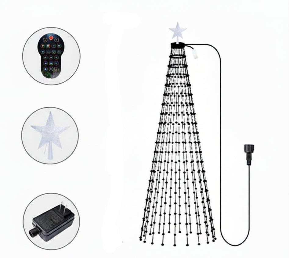 Smart RGB Christmas Tree Lights – Bluetooth App Controlled LED Fairy Lights with Music Sync and Timer
