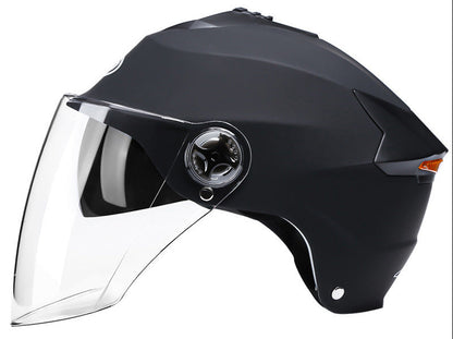 LED Motorcycle Helmet – Rechargeable Lighted Moped and Electric Scooter Helmet for Men and Women with Protective Double Visor