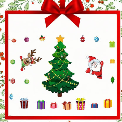 Magnetic Christmas Tree Refrigerator Decor – Festive Santa & Reindeer Holiday Magnets for Fridge, Metal Garage Doors, and Seasonal Home Decorations