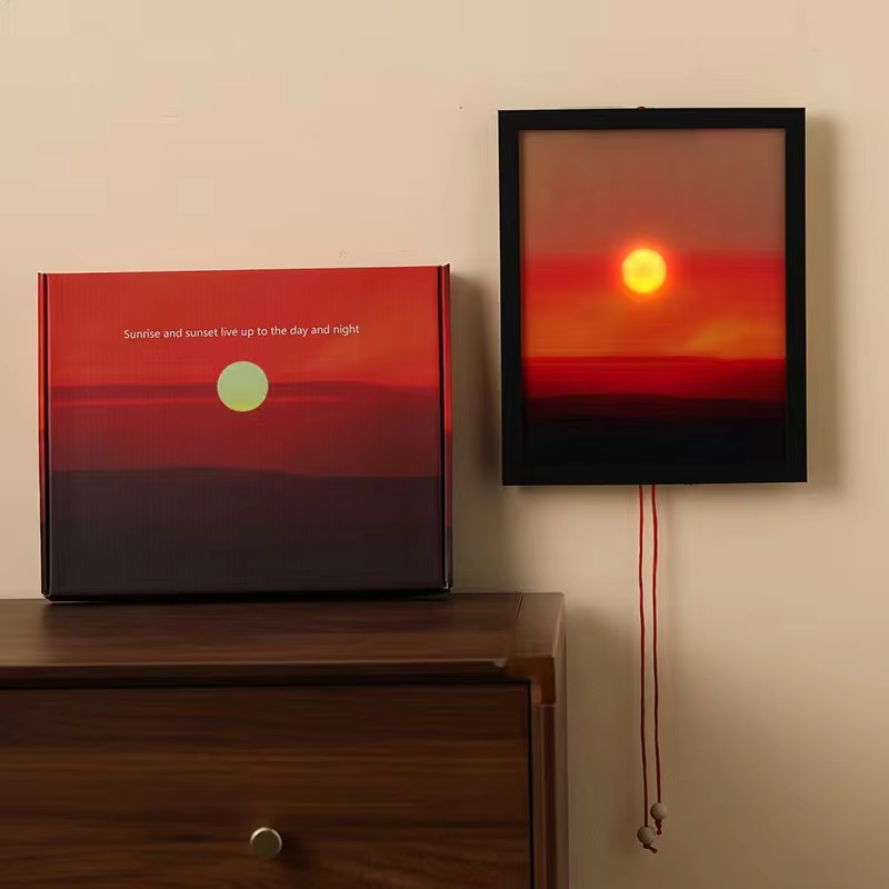 Kinetic Sunrise Sunset Wall Lamp – Adjustable Dual-Rope Moving Night Light for Bedrooms, Creative Decor, Relaxing Ambience and Unique Gifts