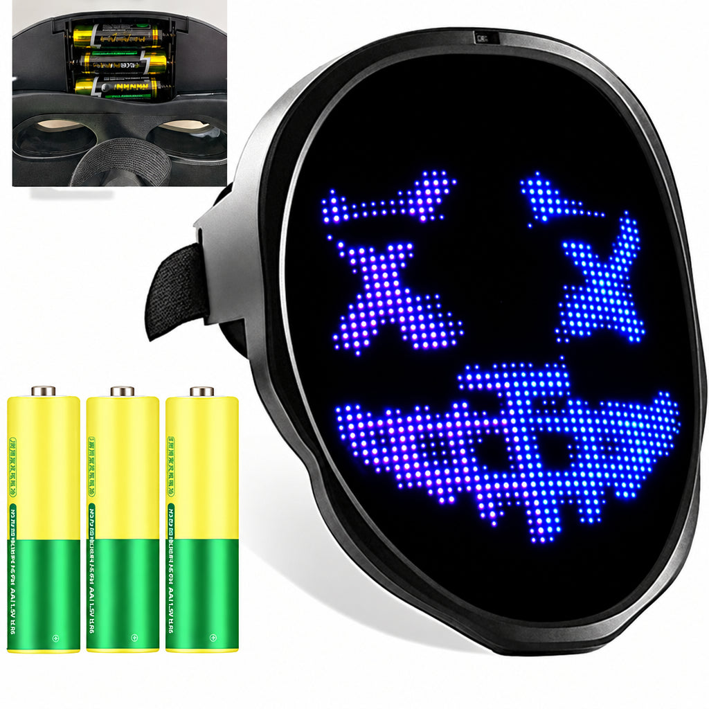 Gesture-Sensing LED Face Display – Interactive Light-Up Face-Changing Device with Hands-Free Controls for Parties, Costumes, Events and Creative Entertainment
