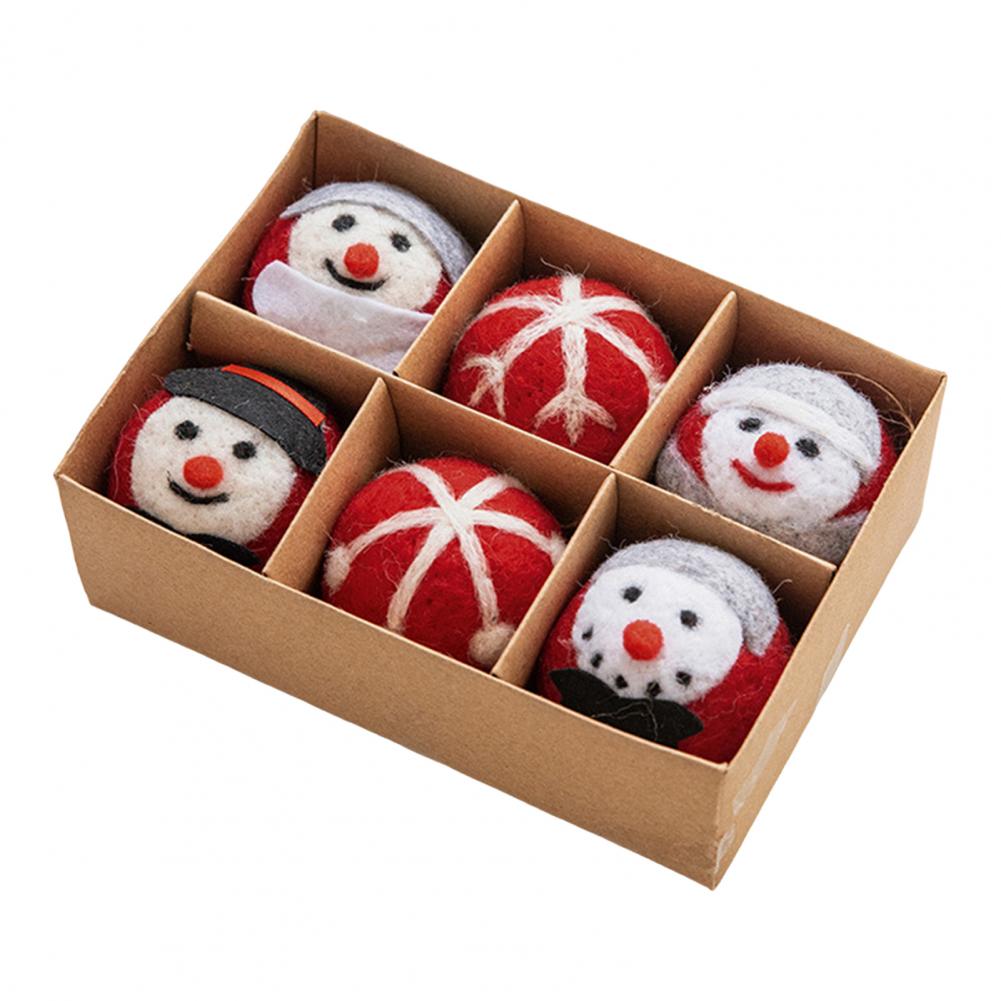Felt Christmas Ball Ornament Set – 6-Piece Hanging Tree Pendants for Festive Home Décor, Holiday Parties, Xmas Decorations & Seasonal Celebration Displays