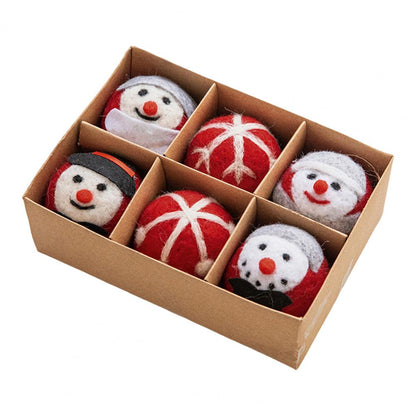 Felt Christmas Ball Ornament Set – 6-Piece Hanging Tree Pendants for Festive Home Décor, Holiday Parties, Xmas Decorations & Seasonal Celebration Displays