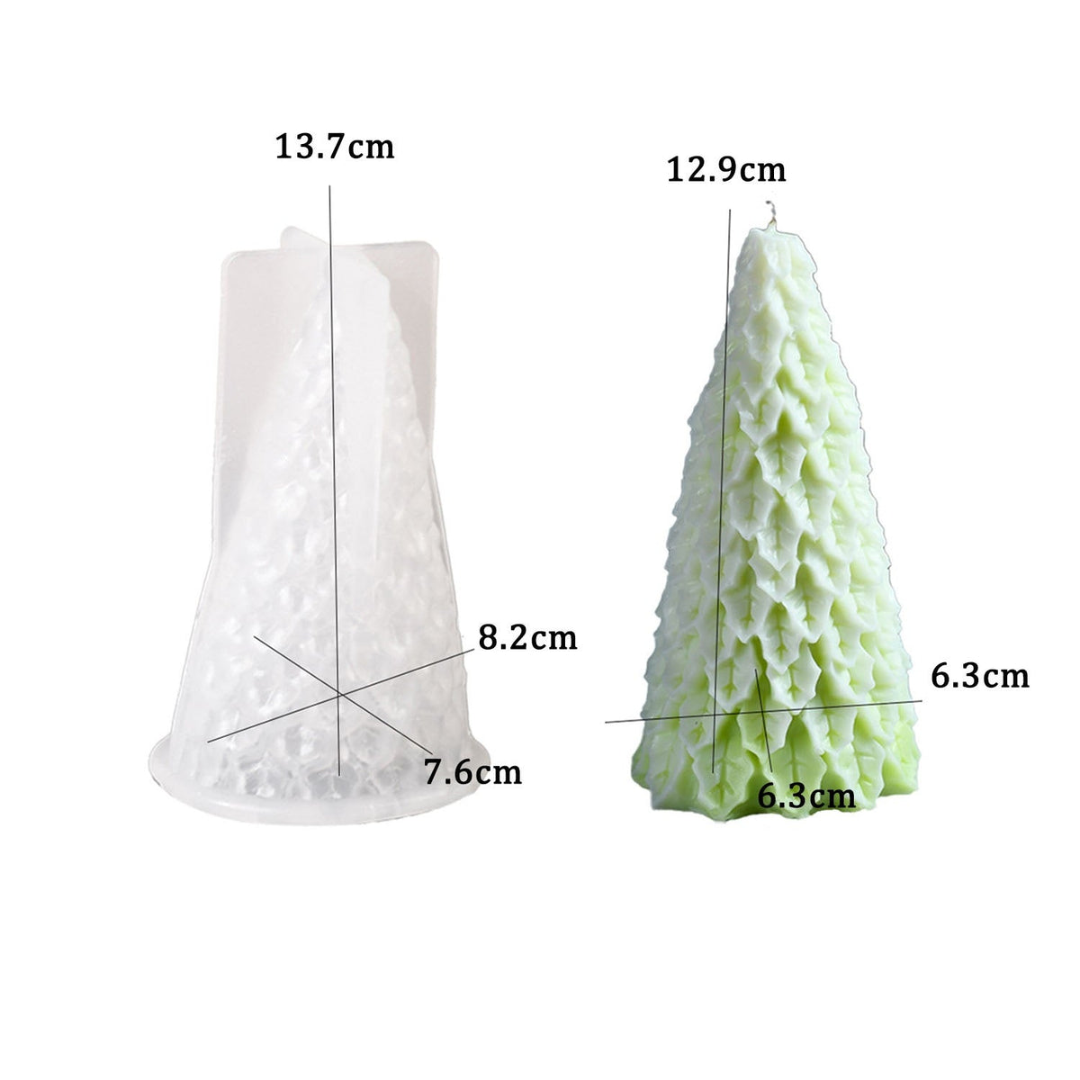 Large Christmas Tree Candle Mold – DIY Silicone Mold for Handmade Aromatherapy Candles, Resin Crafts, Holiday Parties, and Festive Decoration Projects