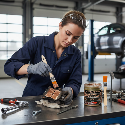 High-Temp Copper Grease 1400°C – Anti-Seize Lubricant for Car Brakes, Exhausts, Spark Plugs and Bolts with Convenient Applicator Brushes