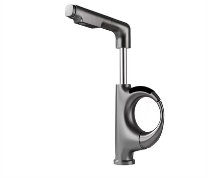 LED Temperature Display Kitchen Faucet – Mechanical Arm Mixer with Pull-Out Sprayer, Adjustable Height and Dual Water Modes for Modern Sinks
