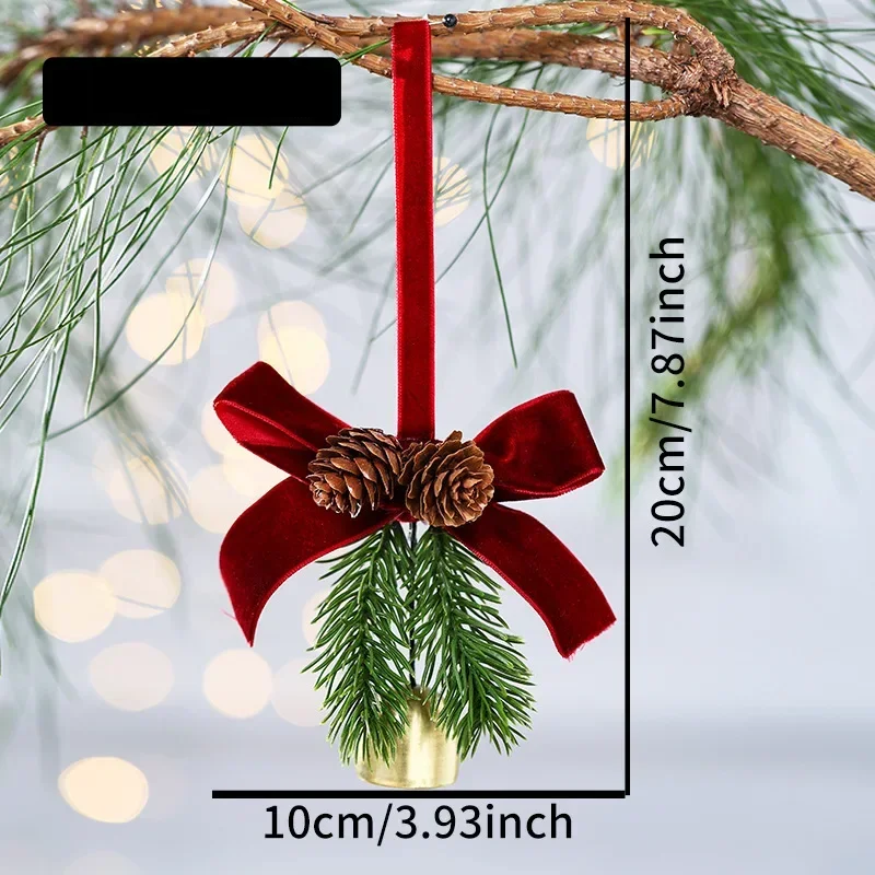 Christmas Bell Wreath Pendant – 11×20cm New Year Tree Hanging Decoration for Festive Atmosphere, Parties & Holiday Home Decor