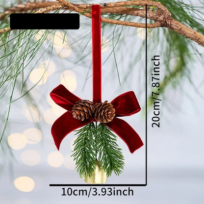 Christmas Bell Wreath Pendant – 11×20cm New Year Tree Hanging Decoration for Festive Atmosphere, Parties & Holiday Home Decor