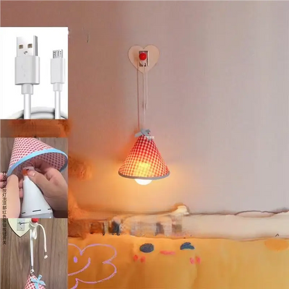 Warm Glow Wall Night Light – Cute Remote-Control Hanging Lamp for Bedroom Ambience and Cozy Decorative Lighting
