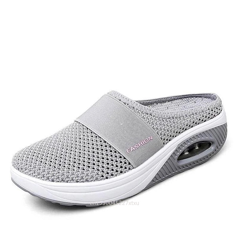 Women’s Orthopedic Air Cushion Walking Shoes – Breathable Slip-On Diabetic Wedge Sneakers with Lightweight Mesh for Comfort & Arch Support