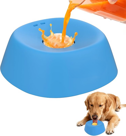 Slow Feeder Dog Bowl – Non-Slip 3/4 Cup Lick Bowl for Bone Broth, Yogurt, Frozen Treats and Healthier Mealtime Pacing