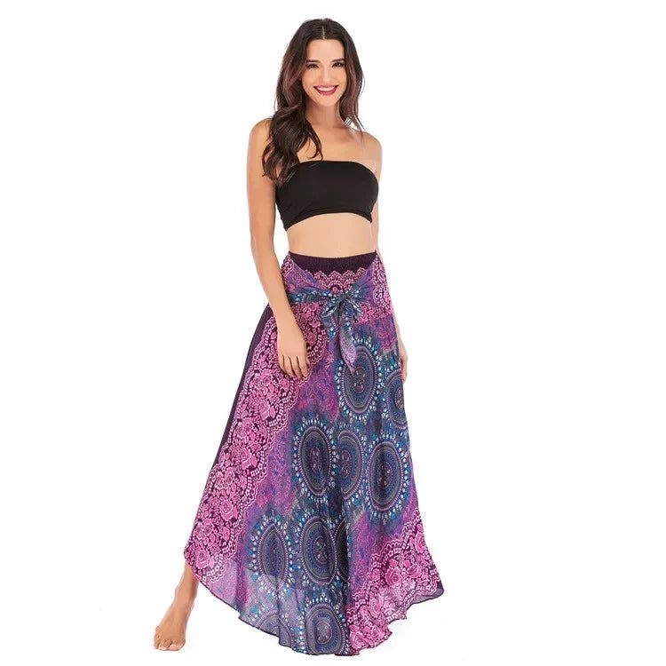 Women’s Boho Maxi Skirt – Loose Vintage Y2K Long Skirt for Summer, Casual Streetwear, Vacation Outfits and Effortless Everyday Styling