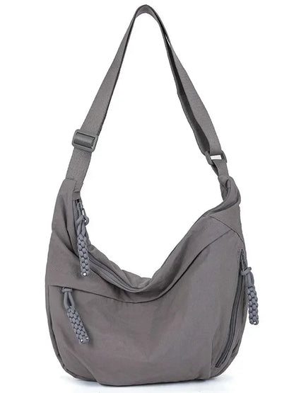 Trendy Soft Cloth Women’s Shoulder Bag – Solid Color Casual Hobo Handbag with Large Capacity, Lightweight Crossbody Style for Students, Daily Use & Travel