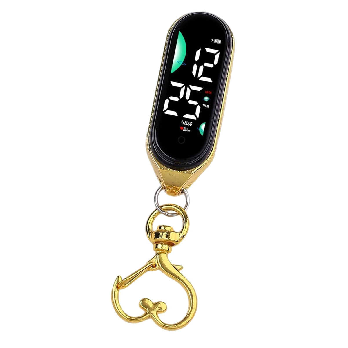 LED Digital Pocket Watch – Waterproof Electronic Hanging Watch with Luminous Display and Carabiner Clip for Kids, Adults and Outdoor Activities