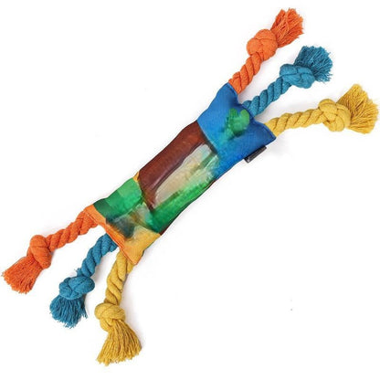 Rainbow Twist Candy Dog Chew Toy - Colorful Squeaky Bite-Resistant Toy for Teeth Grinding and Interactive Pet Playtime