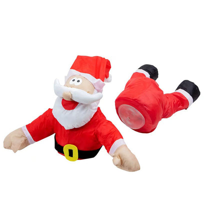Crashing Santa Animated Window Display – 3D Funny Christmas Home Decoration with Santa or Reindeer Design, Perfect for New Year Parties