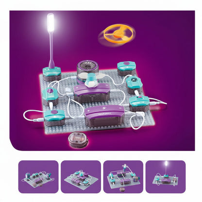 Electronic STEM Building Blocks - Physics Circuit Experiment Kit for Kids Educational Science Learning and Creative Engineering Fun