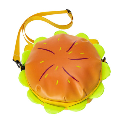 Cartoon Hamburger Backpack – Large-Capacity Cheeseburger Daypack with Shoulder Strap, Fashionable Travel Messenger Bag for School, Work & Outdoor Adventures