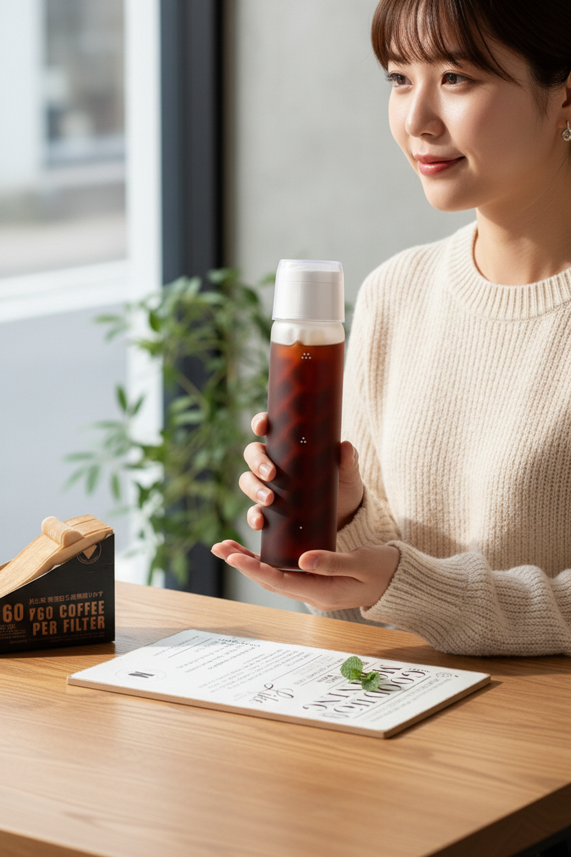 Portable Cold Brew Coffee Maker – 750ml/550ml Glass Pitcher for Iced Coffee, Tea and Juice with Barista Brewing Accessories