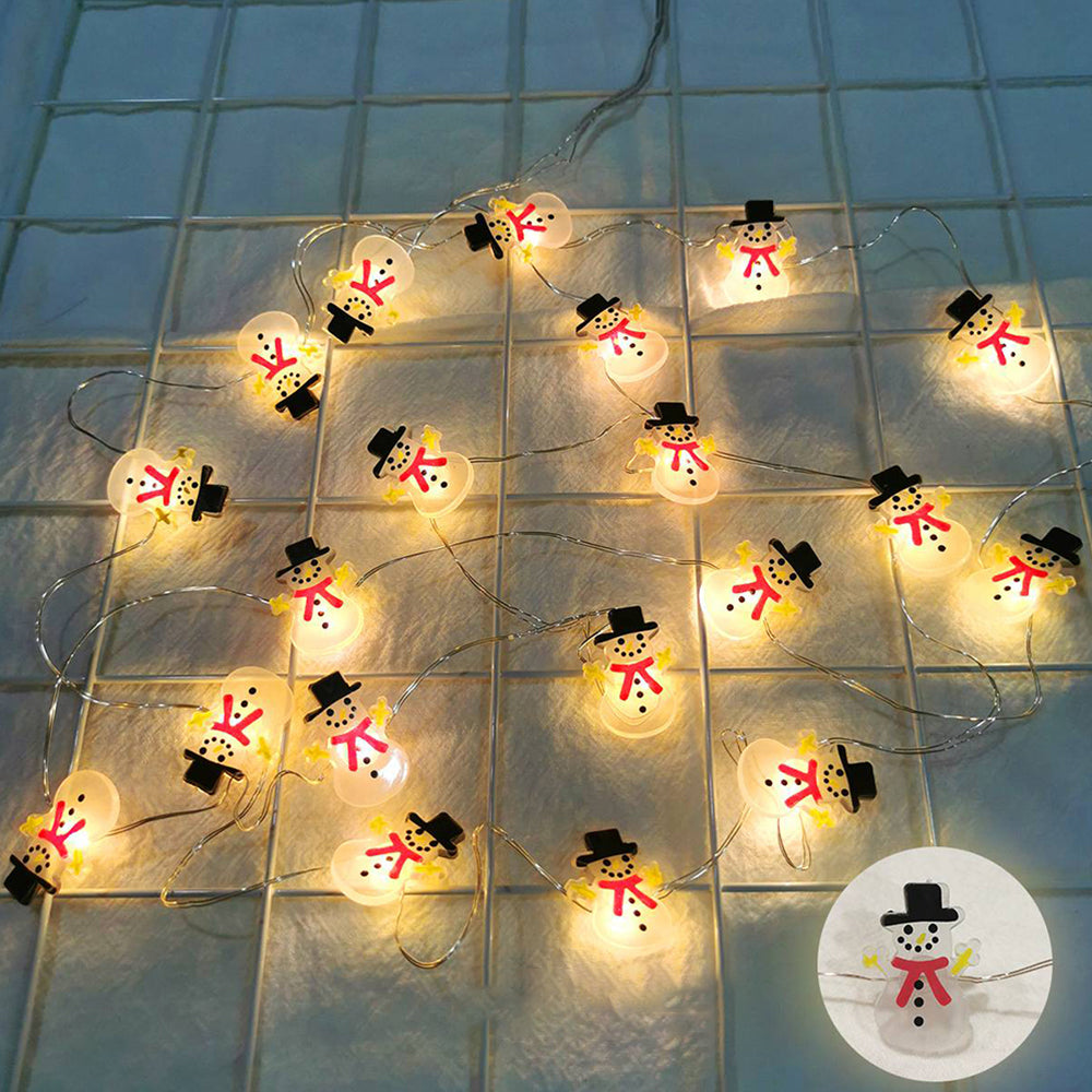 Santa & Snowman LED Light String – Christmas Tree Hanging Decoration for Home, Holiday Décor, Navidad Gifts & New Year 2025–2026 Celebrations