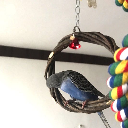 Wooden Parrot Training Stand - Solid Bird Perch Playground for Small Pets, Interactive Exercise Toy for Parrots and Birds