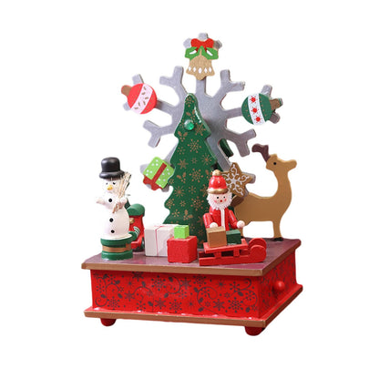 Rotating Christmas Music Sculpture – Tabletop Musical Ornament for Home or Office, Collectible Holiday Decoration with Christmas Tree and House Design