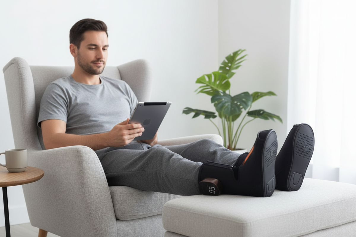 Cordless Air Compression Leg Massager – Rechargeable Foot and Calf Massage Boots with Vibration for Relaxation, Circulation Support and Recovery