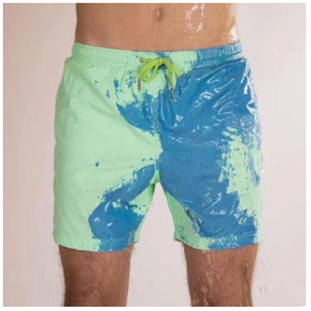 Color-Changing Beach Shorts – Temperature & Water Reactive Swimwear for Men, Perfect for Surfing & Summer Activities