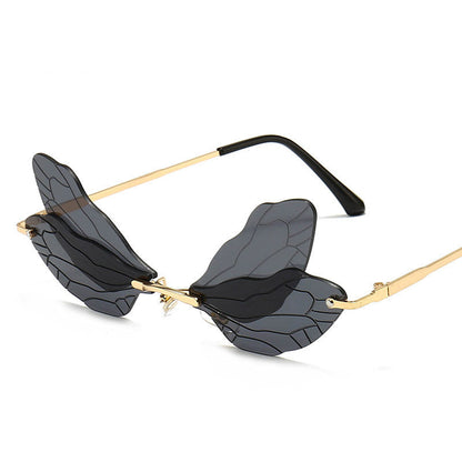 Trendy Dragonfly Wing Glasses – Unique Fashion Party Eyewear with Artistic Transparent Wings for Bold, Creative Style Lovers