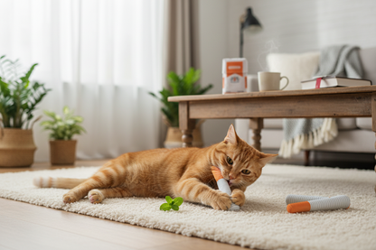 Mint Cat Chew Sticks – Cigarette-Shaped Teaser Toys for Biting, Oral Cleaning, Interactive Play, Boredom Relief and Indoor Cat Enrichment