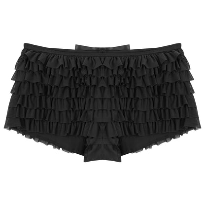 Sexy Tiered Ruffle Knickers 2000s Women Low Waist Pumpkin Panties – Fairy Lace Safety Shorts Victorian Bloomers for Y2K Clubwear & Lingerie Fashion