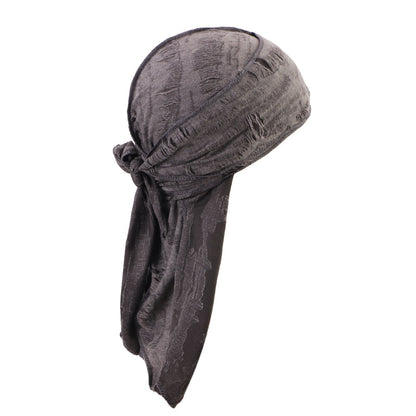 Vintage Hole Cotton Durag Headband – Long-Tail Pirate Style Bandana for Hip Hop Fashion, Cycling, and Trendy Urban Headwear