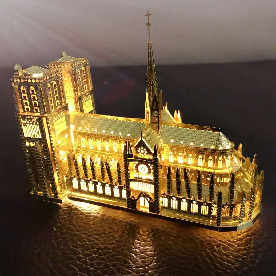 Metal Cathedral Puzzle – 3D St. Patrick’s Laser-Cut DIY Assembly Model Kit for Creative Gifts