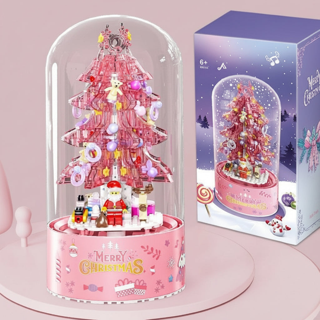 LED Crystal Christmas Tree Building Set – Rotating Musical DIY Model Kit, Sparkling Holiday Decoration & Perfect Christmas Gift for Family