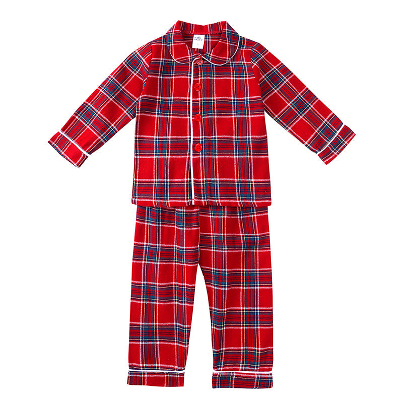 Kids Tales Christmas Pajama Set – Classic Red Velvet and Plaid Family Matching Outfits for Toddlers, Boys, and Girls Holiday Clothing