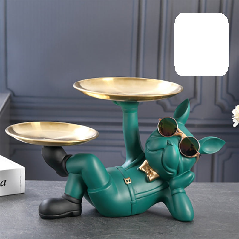 Cool Bulldog Figurine Statue - Decorative Dog Sculpture for Living Room, Office or Bedroom with Bold Personality & Charm