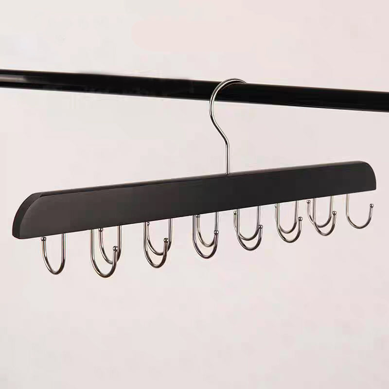 Wooden Tie and Belt Hanger - Closet Bar with 14 or 20 Hooks for Ties, Belts and Scarves