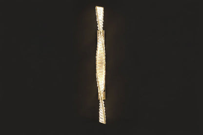 Modern Crystal Spiral Wall Sconce – Long Strip LED Wall Lamp for Hallway, Hotel, Entrance and Contemporary Indoor Lighting