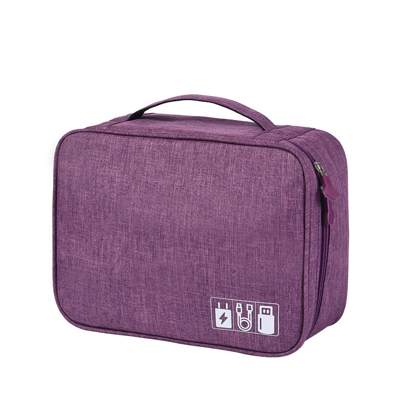 Seagull Nylon Tech Organizer Case – Two-Layer Electronic Gadget Storage Bag for Hard Drives, Cables, Pen Drives & Travel Accessories, 24×18×10 cm