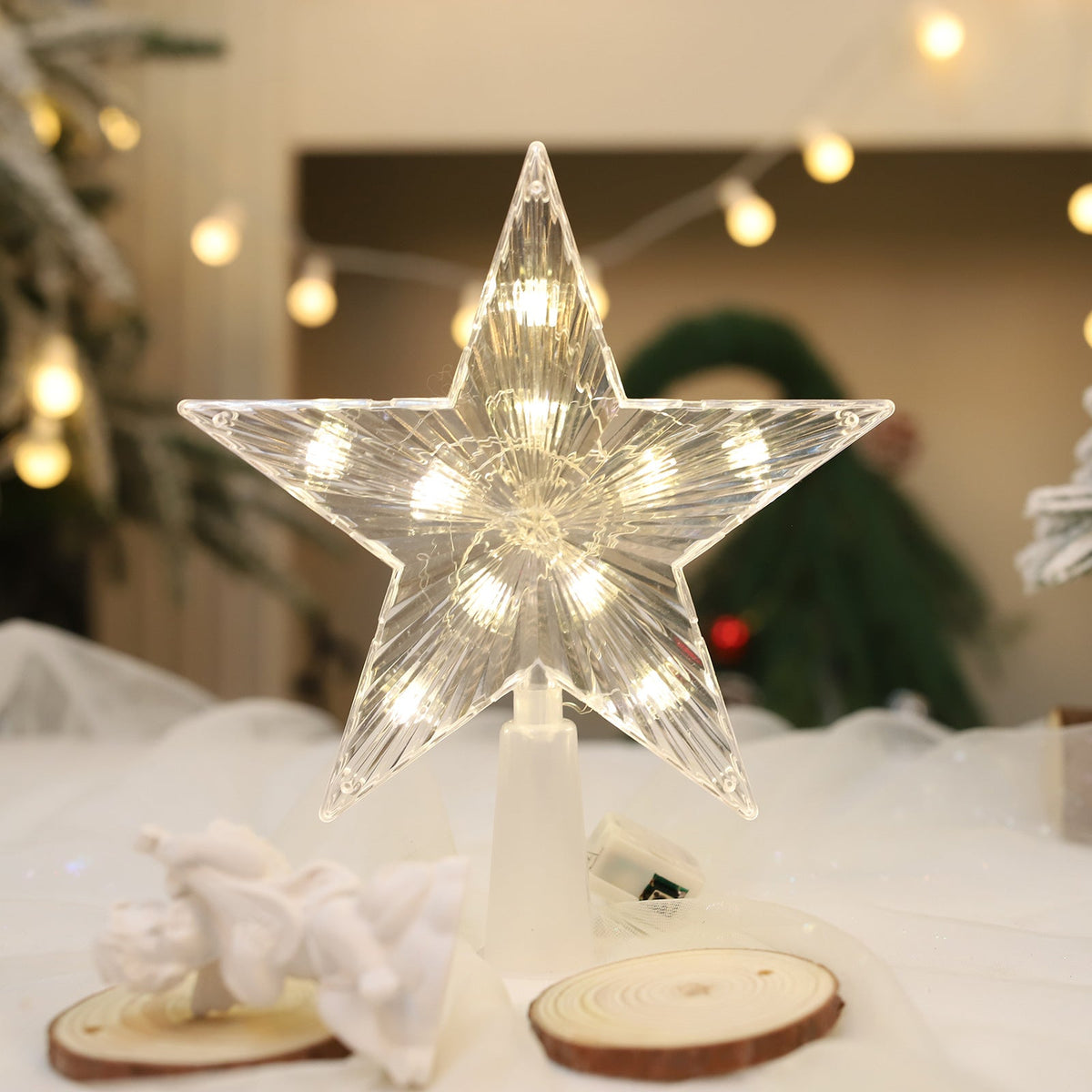 Glowing Star Christmas Ornament – LED Hanging Tree Pendant for Home, Room Décor, Holiday Parties & New Year Gift Accessories