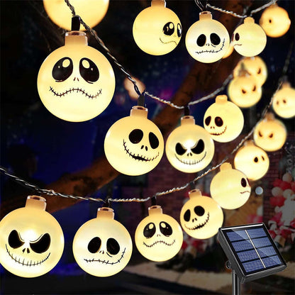 Nightmare Before Christmas Solar Garland – Waterproof Outdoor LED Light-Up Vine with 8 Modes for Halloween & Holiday Décor