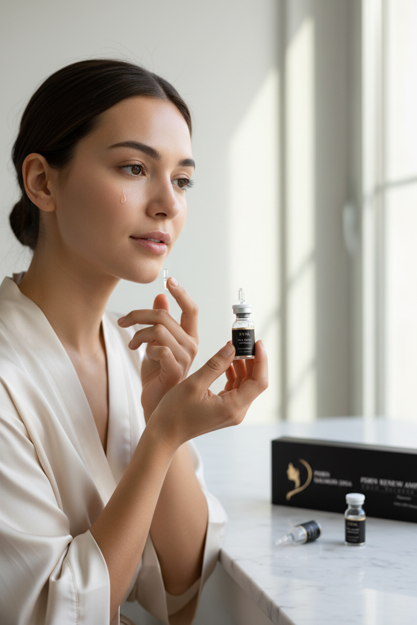 Korean PDRN Hyaluronic Acid Serum – Daily Hydrating Facial Essence for Smooth, Soft-Looking Skin Texture and Lightweight K-Beauty Moisture Care