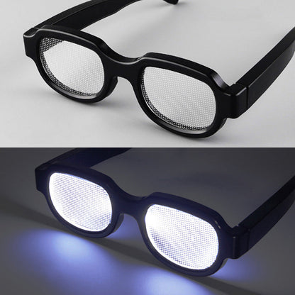 LED Luminous Punk Party Glasses – Rechargeable Colorful Light-Up Eyewear for Festivals, KTV Bars, Concerts, Nightclubs & Cosplay Events