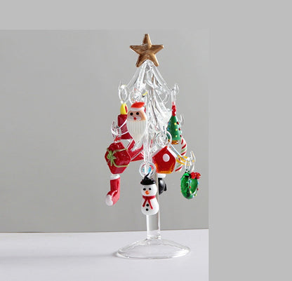 Handmade Murano Glass Christmas Tree Figurine – 15cm Ornament for Home Décor, Collectibles & Elegant Holiday Gift Giving