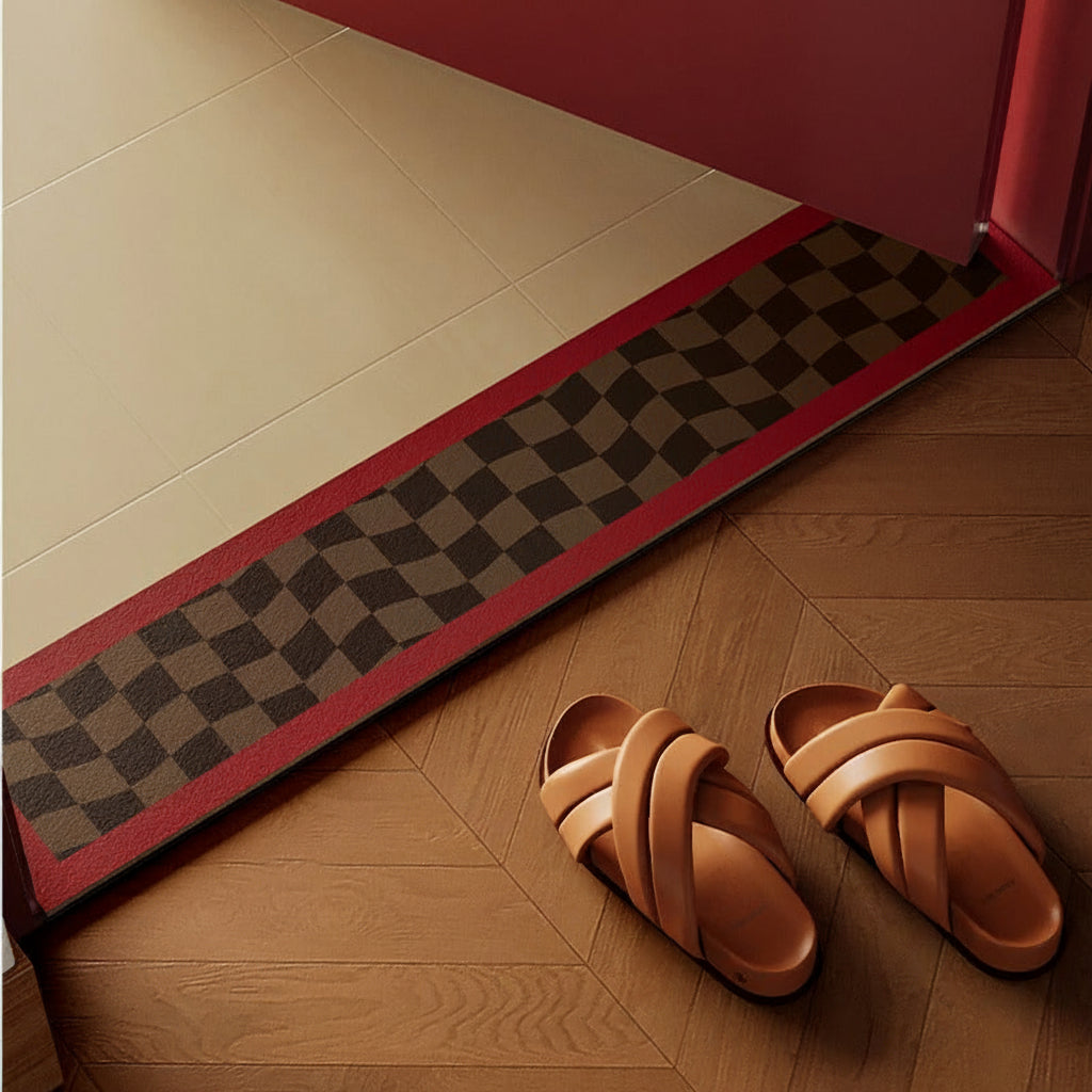 Non-Slip Bathroom Floor Mat – Water-Absorbing Diatom Mud Rug with Striped Design for Showers, Doorways and Quick-Drying Everyday Bathroom Comfort