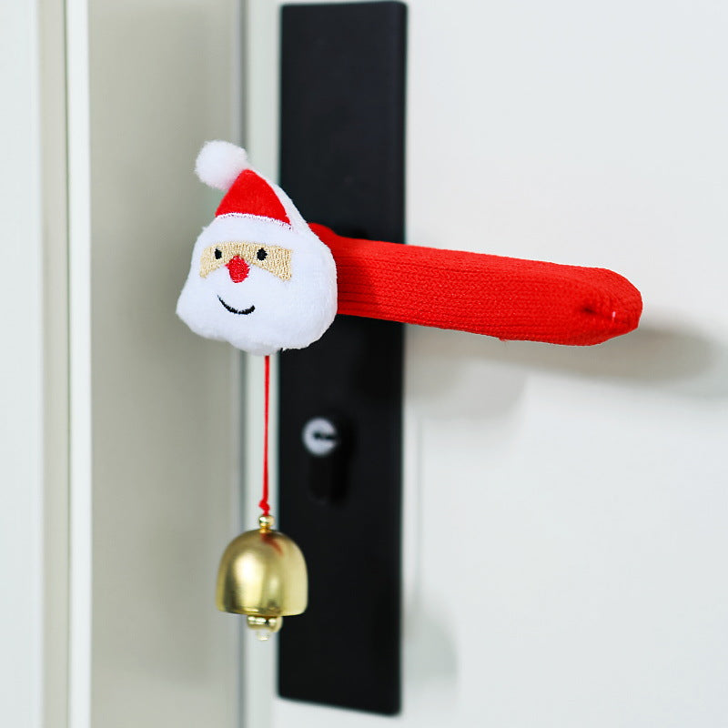 Christmas Door Handle Covers – Soft Hanging Santa and Snowman Bell Decorations for Home Entryways, Festive Accessories for Holiday Spirit