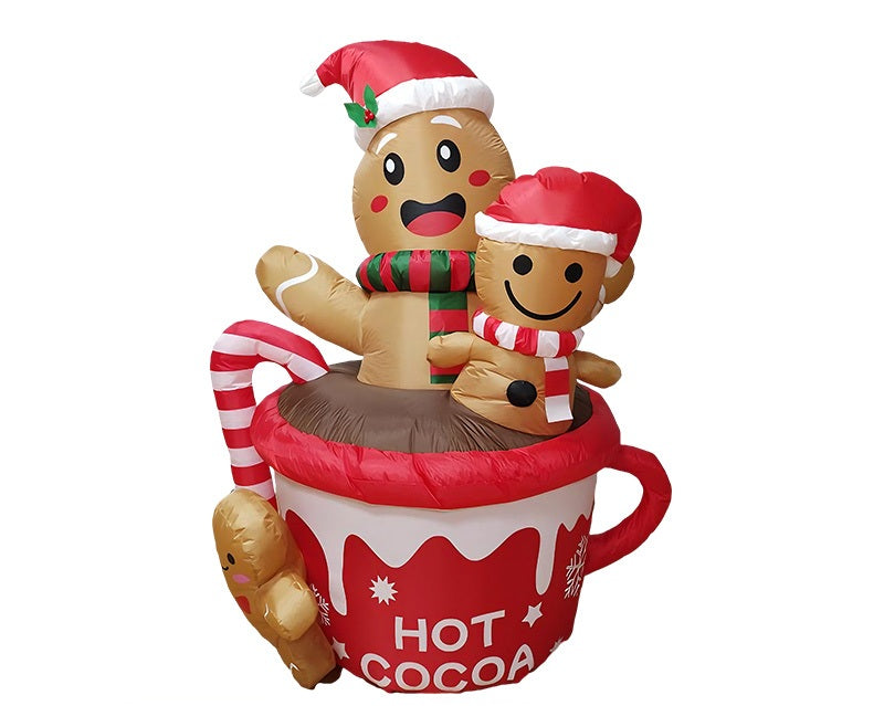 LED Inflatable Christmas Decorations - Holiday Plush Bears, Dinosaurs and Cocoa Cup Designs for Gardens, Malls and Outdoor Seasonal Celebration Displays