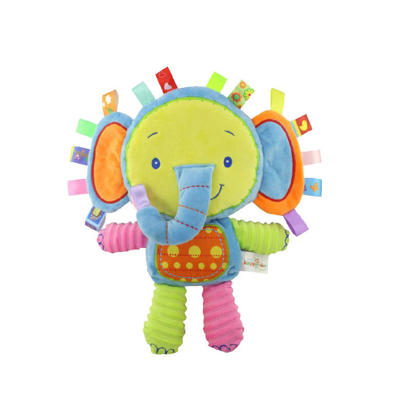 Plush Elephant Baby Lovey – Soft Stuffed Animal with Bell and Built-In Rattles for Newborn Sensory Development, Comfort and Gifting